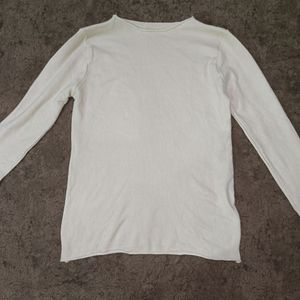 Off White Full Sleeve Winter Top