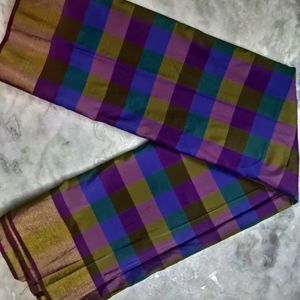 Mixed Kanjeevaram Multi Checks Silk Saree🥰