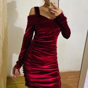 Gorgeous Velvet Maroon Dress