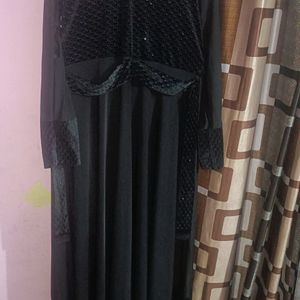 WOMEN'S(LYCRA)FLARE BLACK ABAYA