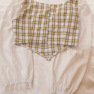 Checked Bell Coquette Top