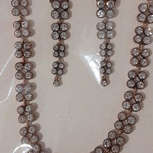 Set Of A Neck Piece, Long Earrings