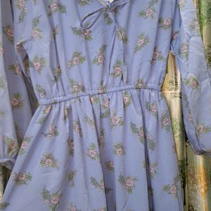 Beautiful Floral Baby Blue Frock