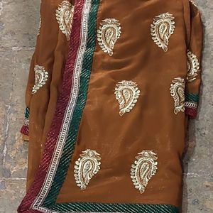 Brown Heavy Ethnic Saree