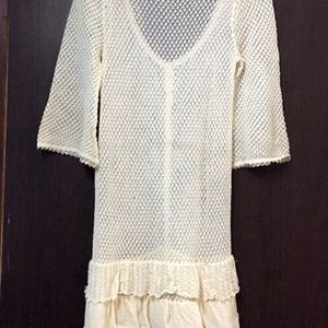 White Net Shear Dress