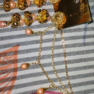 Peach Pearl Latkan Earrings