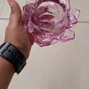 1pc Glass Lotus Candel Holder