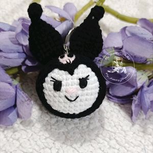 Amigurumi Kuromi Face Keychain