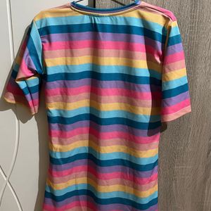 Korean Rainbow T-shirt Dress