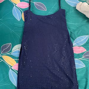 Sleeveless Beautiful Navy Blue Kurti