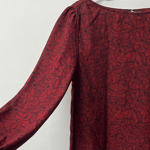 Puff Sleeved Burgundy top