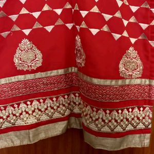 Red Chanderi Silk Kurta