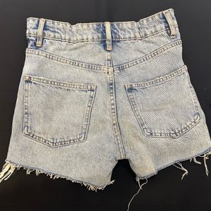 High Waisted Ripped Denim Shorts