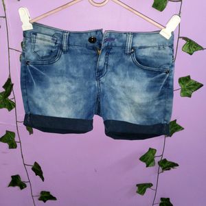 Blue Denim Shorts Party And Casual Wear