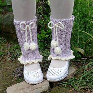 Lavender Crochet Leg Warmers