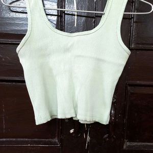 Pastel Green Crop Tank Top