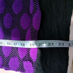 Purple Polka Dot Top With Black Inner