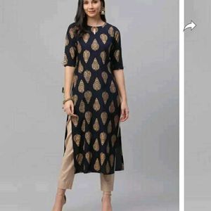 Libas Kurta Paisley Print Golden