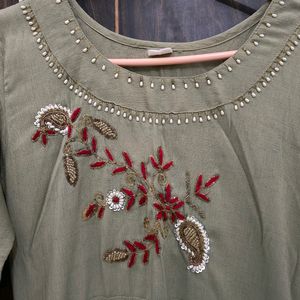A Line Embroidery Kurti