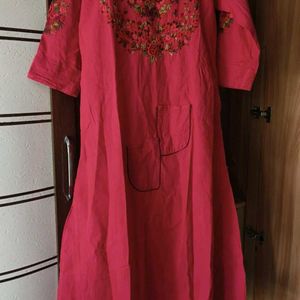 3D Embroidered A-line Kurti