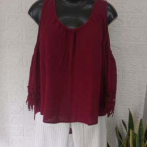 Imported Cotton Cold Shoulder Top