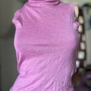 High Neck Pink Top