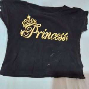 Crop Black T Shirt For Women