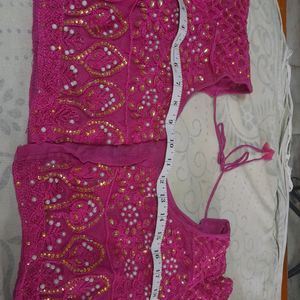 Stitched Pink Colour Blouse