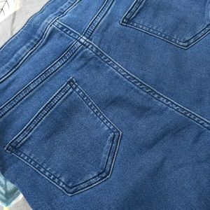 Blue Jeans With Elastic Waist For Women