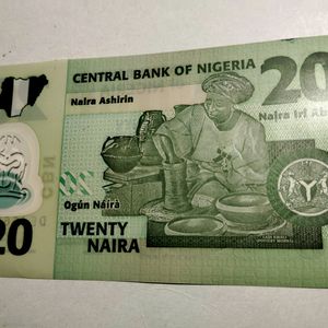 Nigerian Plastic Currency 20 Naira