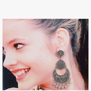 Oxidised Tribal Chandbali Earring