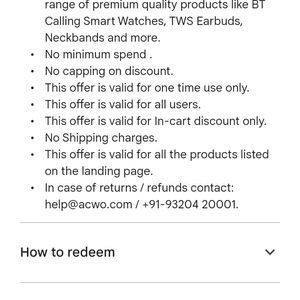 ACwO BT Smart Watch 75% Off Voucher