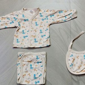 Baby Dress Set With Bibs 0-3 Months