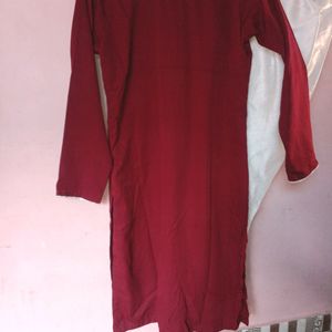 🆕Maroon Colour Kurta With White Samosa Salwar