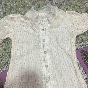 Off White Netted Top- Wore Once