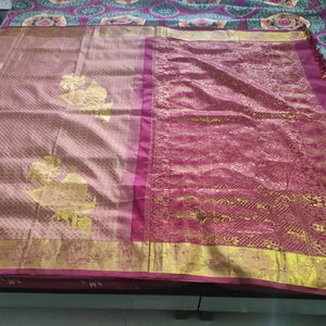 Beige With Maroon Korvai Kanchipuram Saree