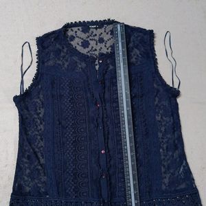 Dark Blue Net Top