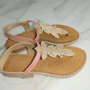 Women Floral Gold Casual Sandal