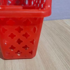 Plastic Red Cutlery Holder For Home