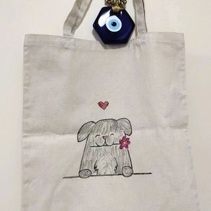 Hand Painted Dog Tote