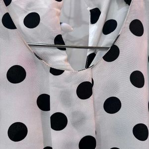 White Polka Dress