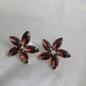 Korean Glassstone Floral Earrings