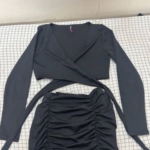 Mini Black Skirt And Top Set