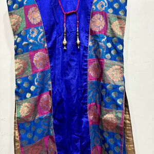 Blue Pink Sharara Set With Dupatta