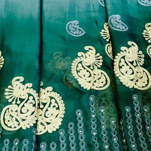 Gorgeous Green Embroidery Saree🥻