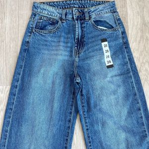 Branded Blue Wide Leg High Waist Denim