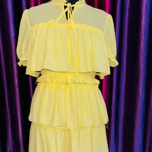 Lime Yellow Frill Dress