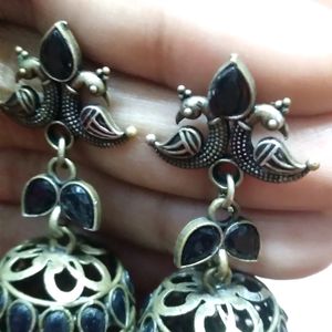 Oxidized Silver Earrings