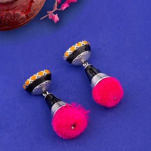 Kalbelia Tribe Pompom Earrings