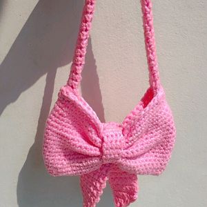 Handmade Crochet Bow Bag 🎀